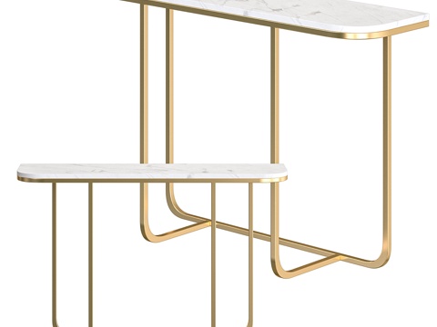  庄园公园玄关桌3d模型 