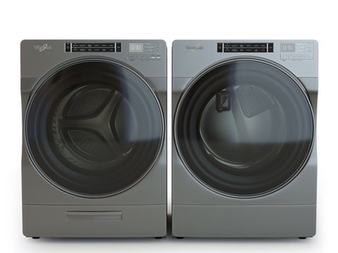  惠而浦前置式洗衣机干衣机套装3d模型 