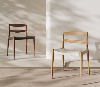 侘寂中古椅子 餐椅3d模型