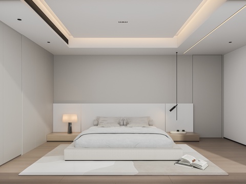  现代卧室床3d模型 