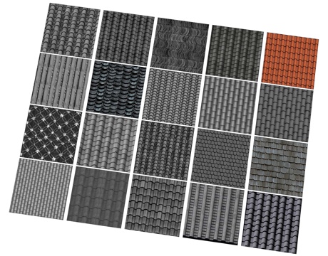 新中式瓦片 瓦片铺装铺地 传统青瓦 屋檐瓦砾 瓦楞板 文化石su模型