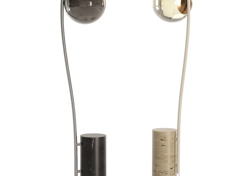  现代极简 Cora 石材落地灯3d模型 