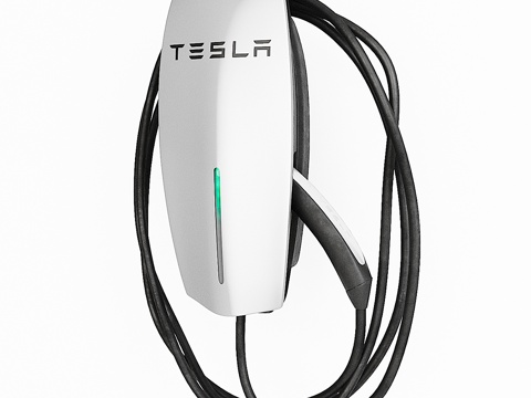  特斯拉壁挂式充电接口3d模型 