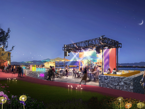 现代户外舞台  露天舞台su模型