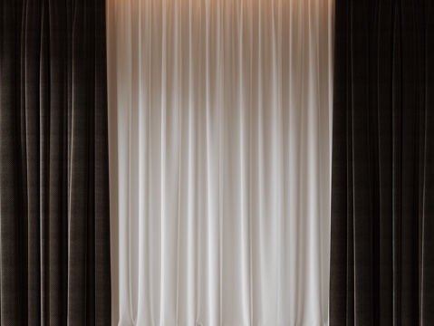  现代通用窗帘 中古布帘窗纱 纱帘 百叶帘 素色帘 纯色窗帘su模型 