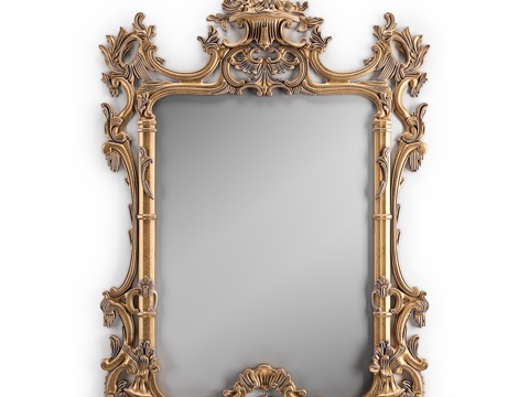  奇彭代尔风格镜子3d模型 