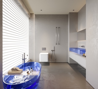  现代卫生间 浴缸3d模型 