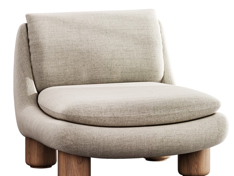  现代奶油风 Lozano 扶手椅3d模型 