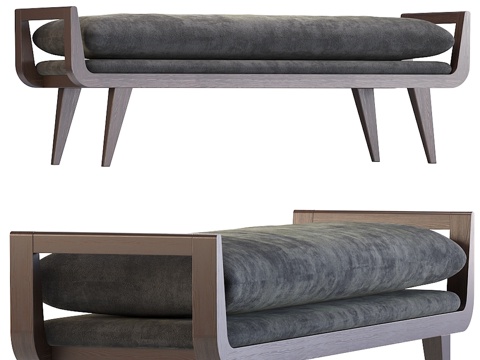  桑塔纳长凳 棉布款3d模型 