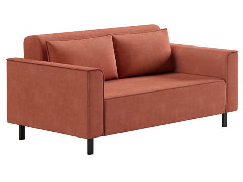  现代简约双人沙发 双人沙发 简约沙发 客厅沙发 抱枕3d模型 