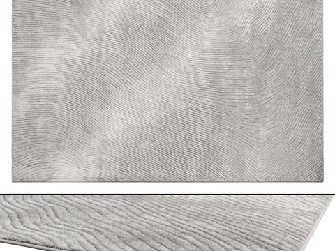  现代条纹布艺地毯3d模型 