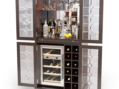  佛罗伦萨酒柜吧台3d模型 