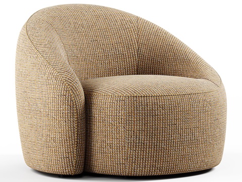  现代意式单人布艺休闲沙发3d模型 