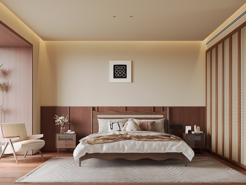  中古风卧室3d模型 