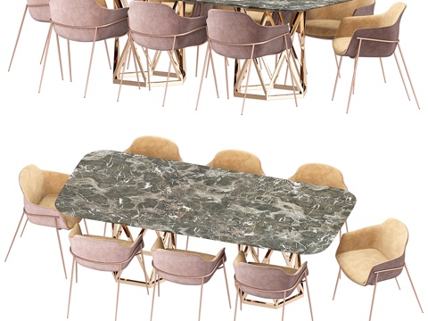  餐桌套装3d模型 