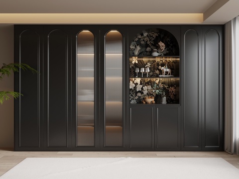 法式复古风书柜su模型