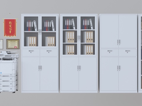  文件柜 铁皮柜 打印机3d模型 