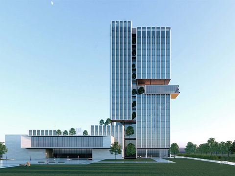 现代高层办公楼 写字楼建筑 商业综合体su模型