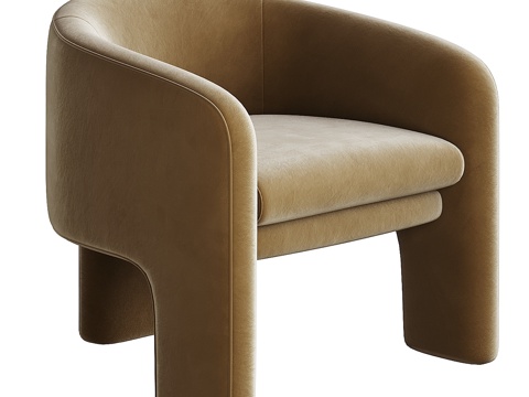  玛拉椅，干邑棕3d模型 