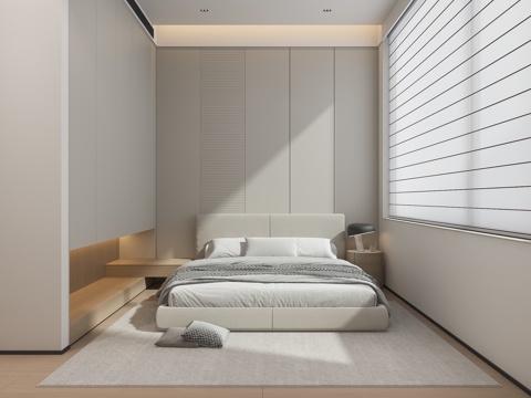  现代卧室床3d模型 