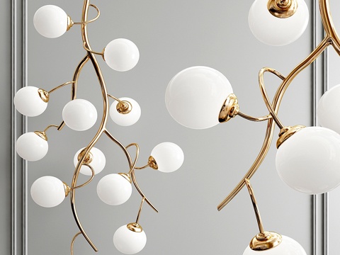  葡萄枝枝形吊灯3d模型 