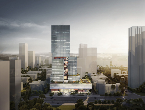 现代高层办公楼 写字楼建筑 商业综合体su模型