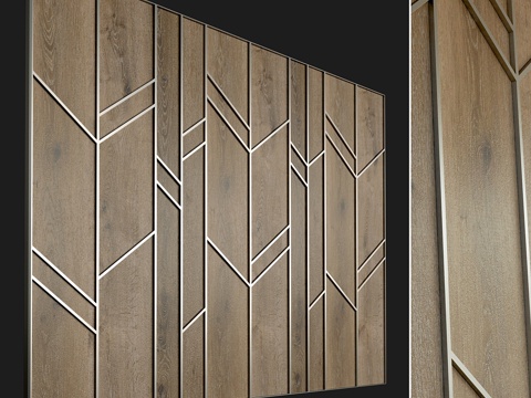  木质墙板。装饰墙。573d模型 