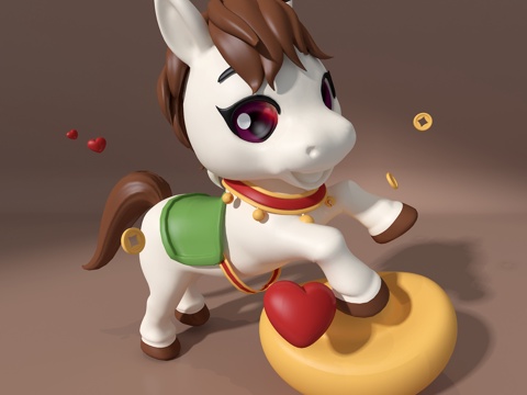  马年摆件3d模型 