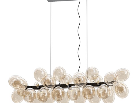  现代意式金属玻璃装饰吊灯3d模型 