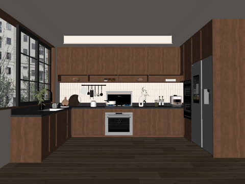 冰箱 家装 厨具 卫生间 餐厅 阳台 燃气灶 客厅 厨房su模型