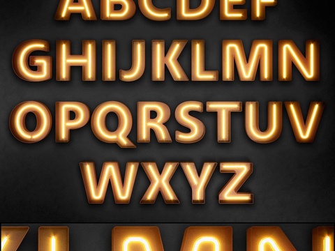  光模块套装09.霓虹字母3d模型 