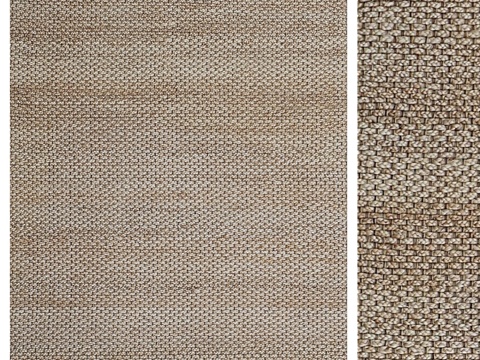  天然沙漠手工编织黄麻地毯3d模型 