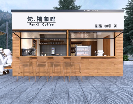  木屋   咖啡小屋  咖啡3d模型 