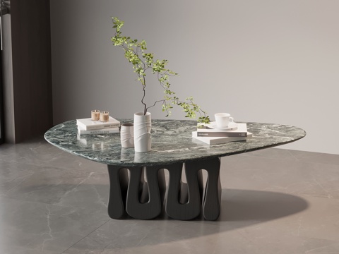  现代意式茶几 大理石茶几3d模型 