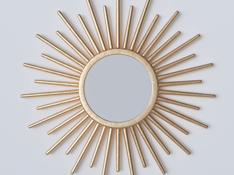  圆形金色镜子3d模型 