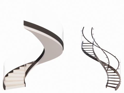 楼梯 转角楼梯 旋转楼梯su模型