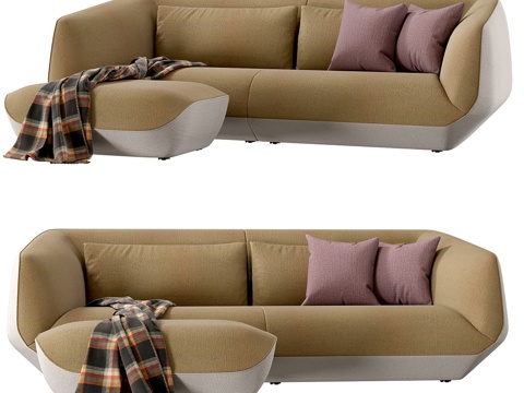  现代奶油风 Cor Nook 布艺休闲沙发3d模型 