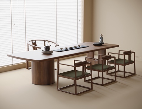 现代茶桌椅 茶桌 茶椅su模型