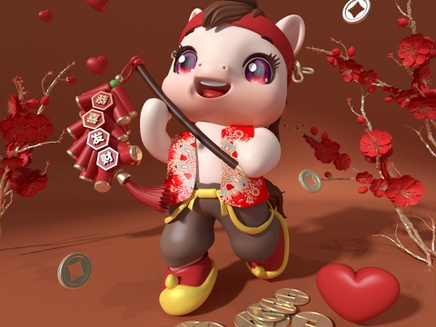  马年摆件3d模型 