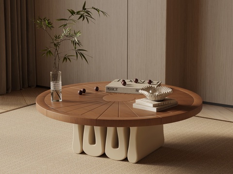 侘寂中古茶几3d模型