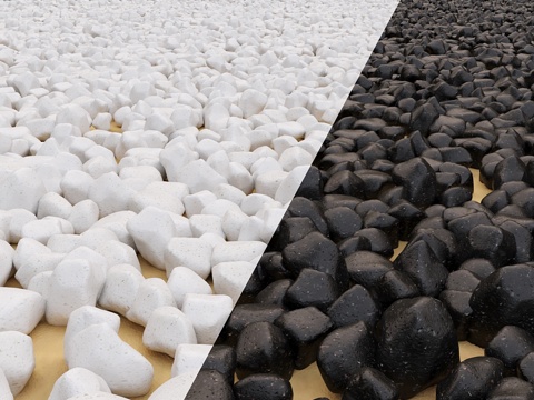  沙中鹅卵石3d模型 