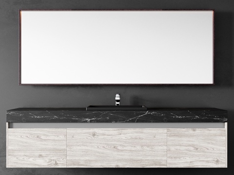  带镜悬挂梳妆台3d模型 