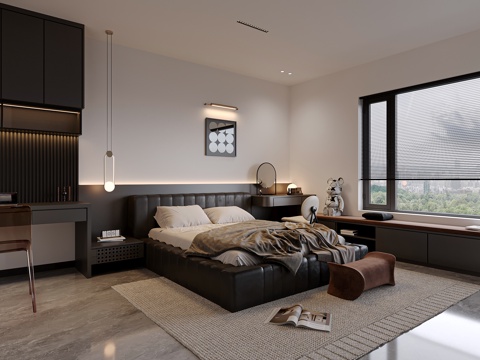  意式卧室3d模型 