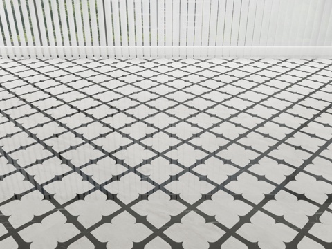  现代石材地面拼花3d模型 