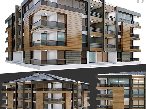  现代住宅建筑 173d模型 