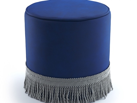  流苏装饰天鹅绒坐凳 Ramona3d模型 