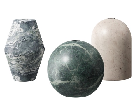  现代石材花瓶3d模型 