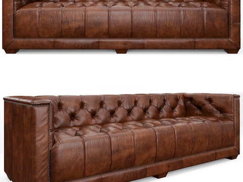  Restoration Hardware SAVOY 皮革沙3d模型 