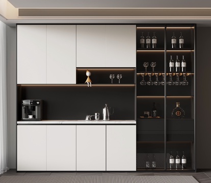  现代酒柜 餐边柜3d模型 