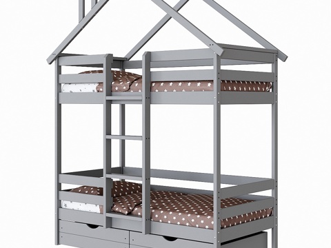  儿童双层床EKO 2小屋款3d模型 